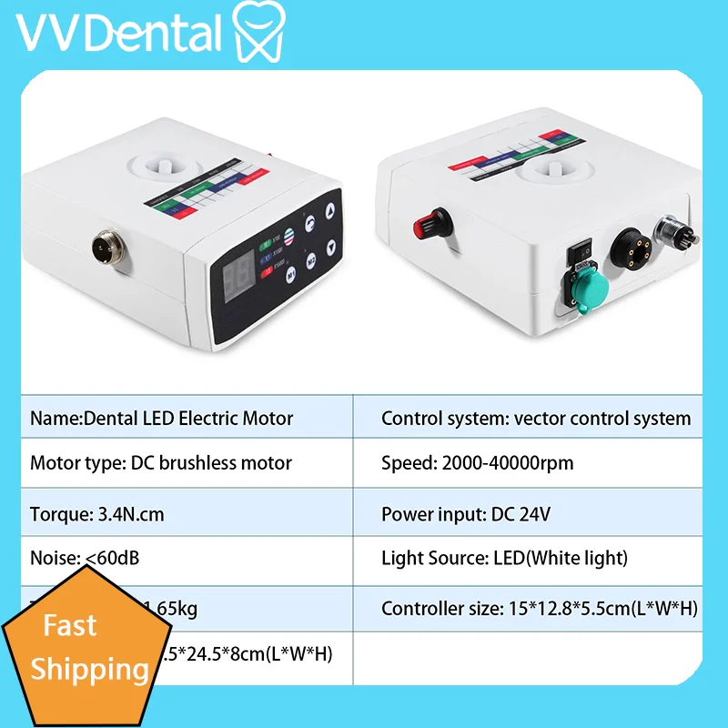 2-In-1 LED Brushless Electric Micro Motor for Dentist Training with Water Tank Contra LED Angle Fiber Optic Handle Clinic Tools