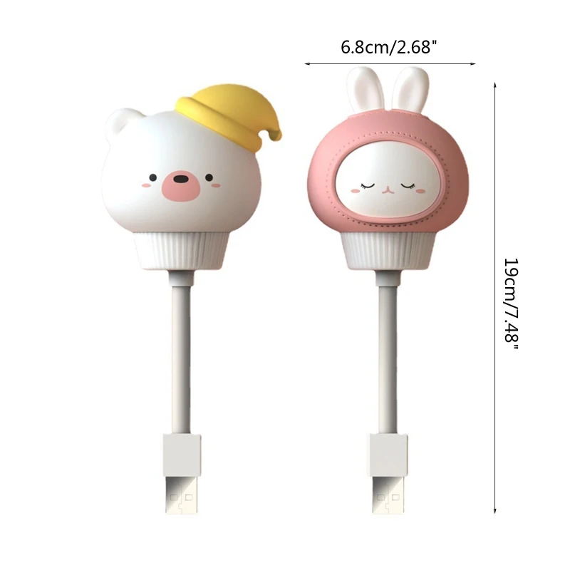 Lampka nocna LED Królik Niedźwiedź Dziecięca lampka nocna do sypialni USB Lampy strzelające Ozdoby do sypialni