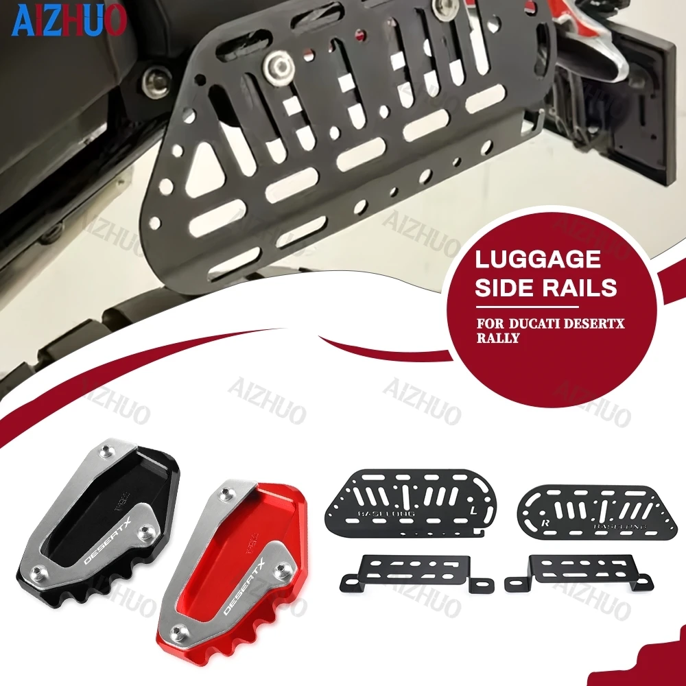 

DesertX Side Luggage Holder Bracket For Ducati DesertX / DesertX Rally 2022 2023 2024 2025 Saddlebag Rack Side Stand Enlarge