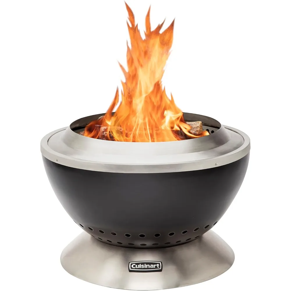 2025 Cuisinart 24” Cleanburn Smokeless Fire Pit with Removable Ash Pan, Portable Outdoor Wood Burning Fireplace Heater