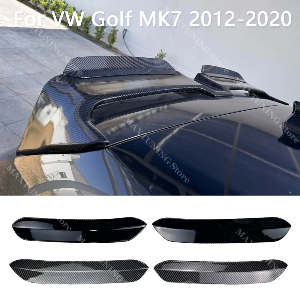 2pcs Glossy Black For Oettinger Roof Spoiler Extentions Flaps Rear Wing For VW Golf 7 MK7 MK7.5 GTI GTD GTE R R-LINE 2012-2020