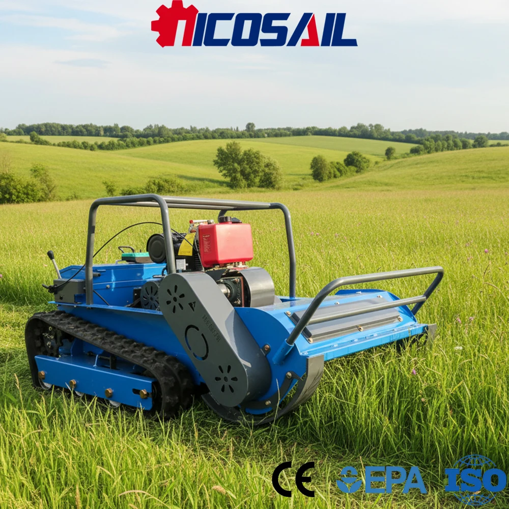 Custom Remote Control Lawn Mower 800mm Cutting Width Euro 5 Engine CE Certified for Garden and Farm Use