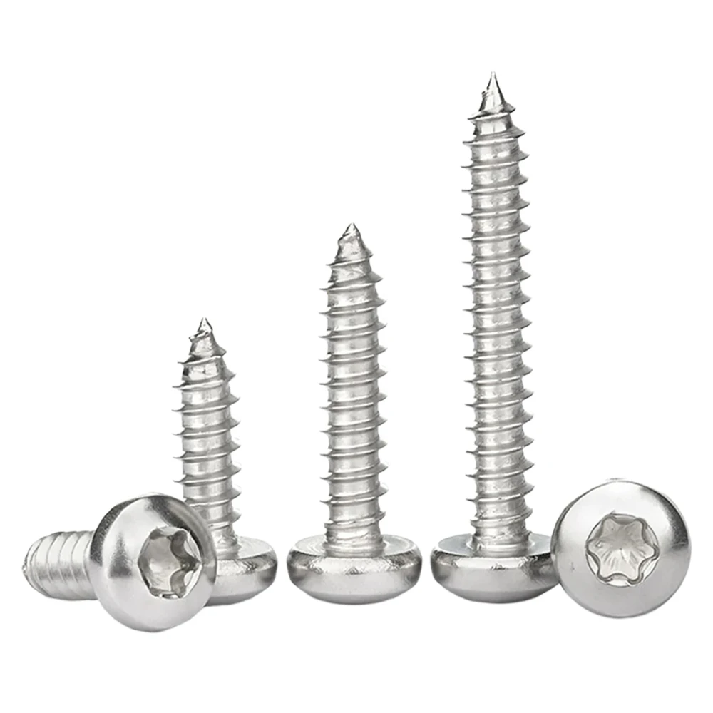 Torx Drive Pan head Self Tapping Screw 304 Stainless Steel M2 M2.3 M2.6 M3 M3.5 M4 M5 M6 Six Lobe Star  Round Head Tapping Screw