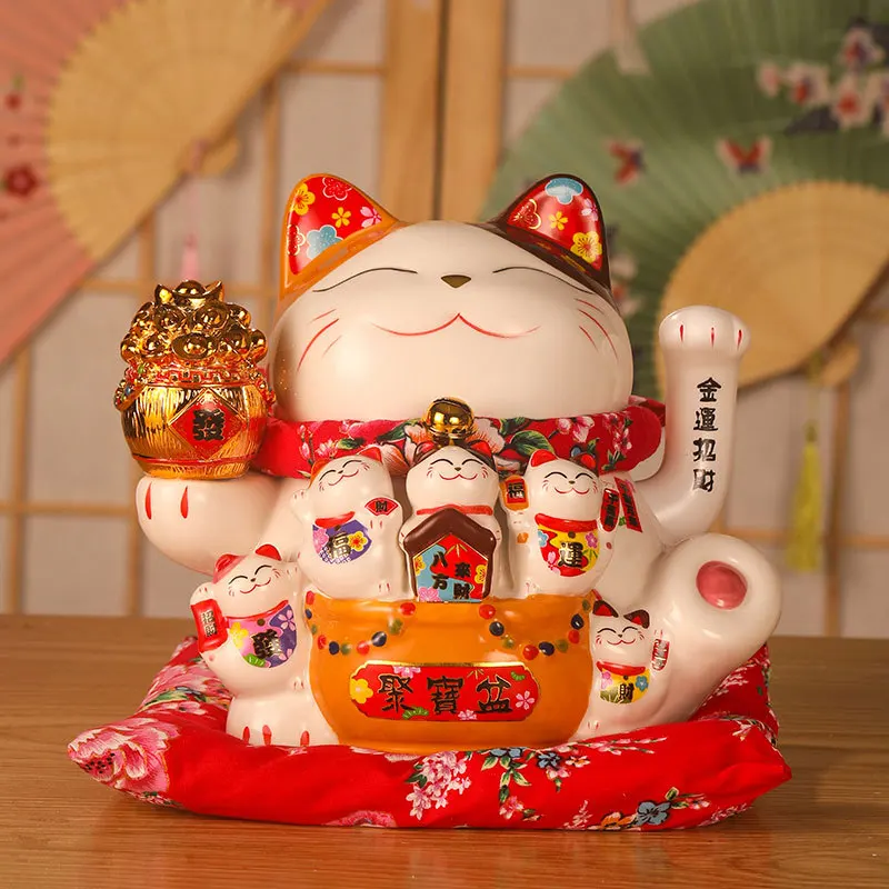 

Lucky Cat Ornaments Store Opening Gifts Electric Shaking Hands Cat Crafts Japanese Ceramic Cash Register Ornaments Home Decor