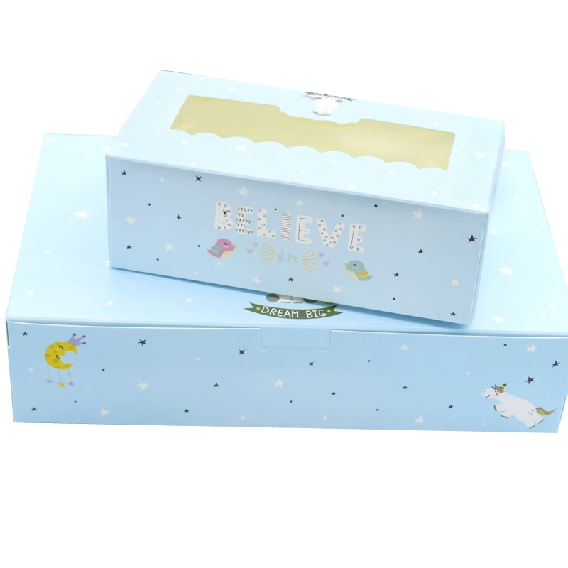 10PCS Gift Candy Box Paper Cake Unicorn Birthday Party Decorations Kids Boxes Window Favors Cookies Food Packaging Wrapping
