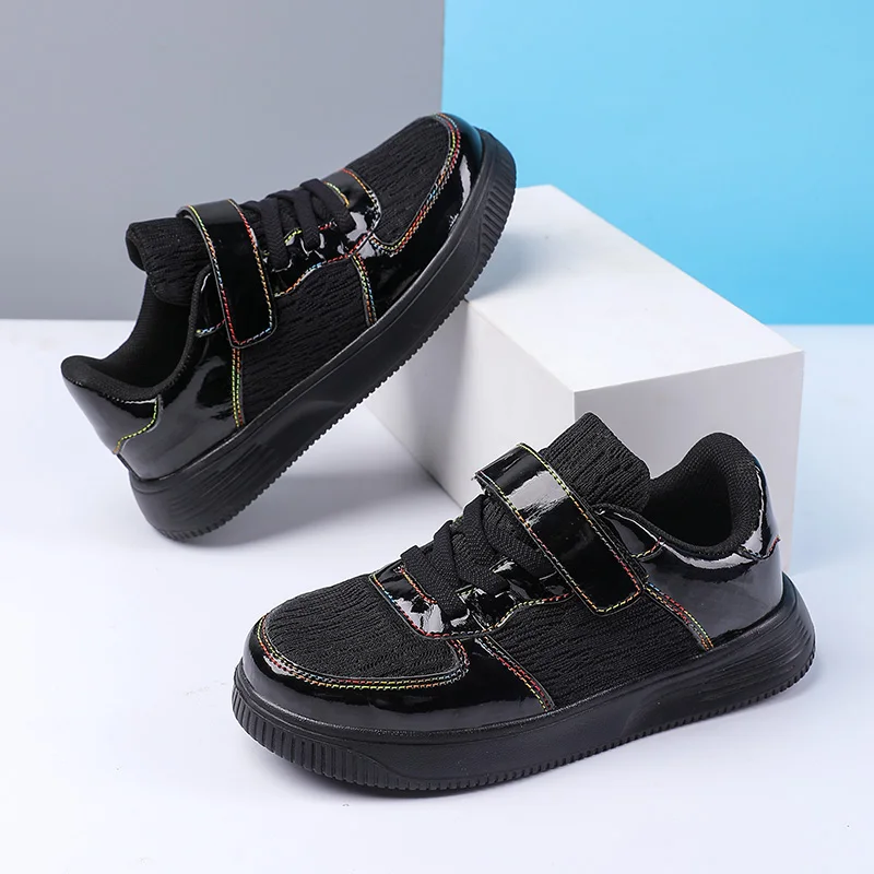 2025 أحذية رياضية للأطفال ربيع/خريف جديد بنين بنات أحذية رياضية أحذية رسمية عادية جلدية لينة سوليد الأطفال خفيفة ومريحة #4