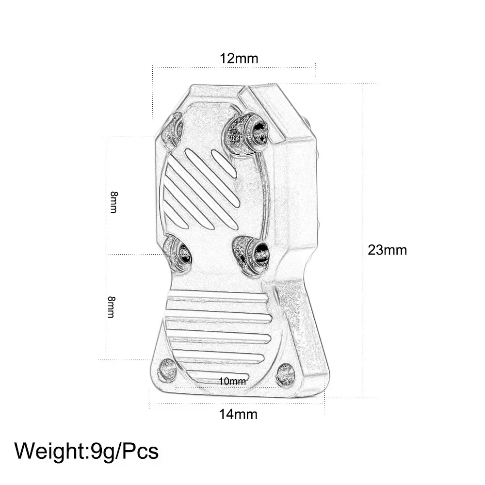 2PCS Brass Front Rear Strong Differential Protection Diff Cover For RC 1/24 Axial SCX24 AX90081 AXI00001 AXI00002 AXI00005-6