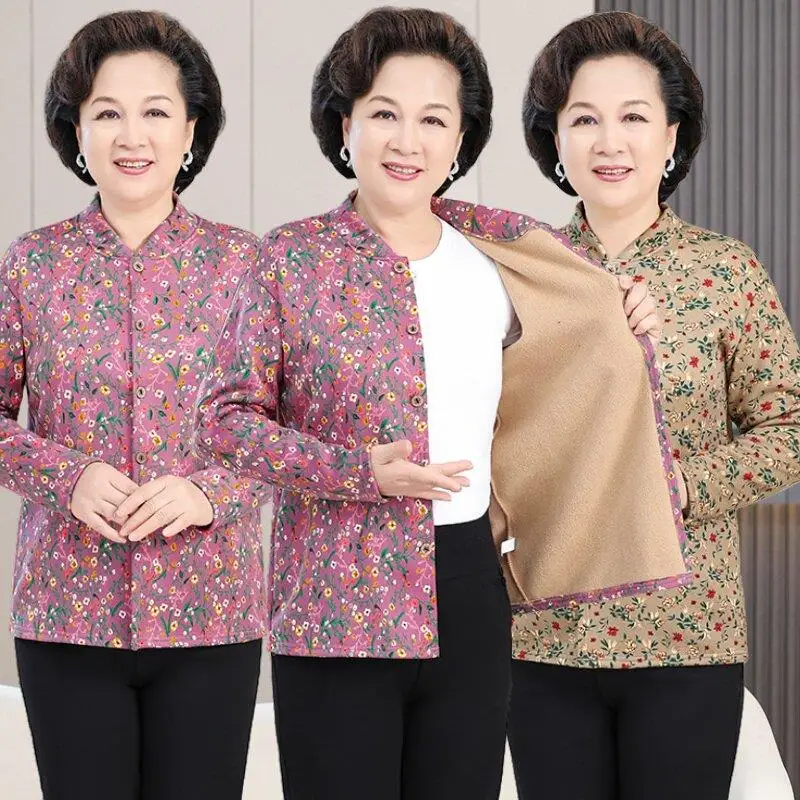 new-mid-thick-women's-fleece-thermal-sweater-vest-style-print-home-clothes-set-for-elderly-warm-soft-comfortable-mommy-pants