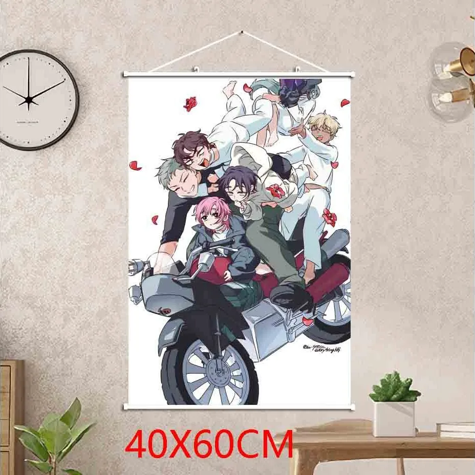 VIKAMA Colorful Anime Group Wall Hanging Tapestry Friend Characters Art Cloth Poster for Bedroom Dorm Living Room Decor Gift