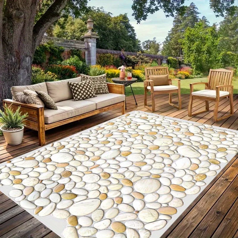 

Фланелевый коврик с принтом под камень, дизайн «натуральный камень», мягкий флисовый уличный коврик для сада и патио, декор в стиле «земляные тона»