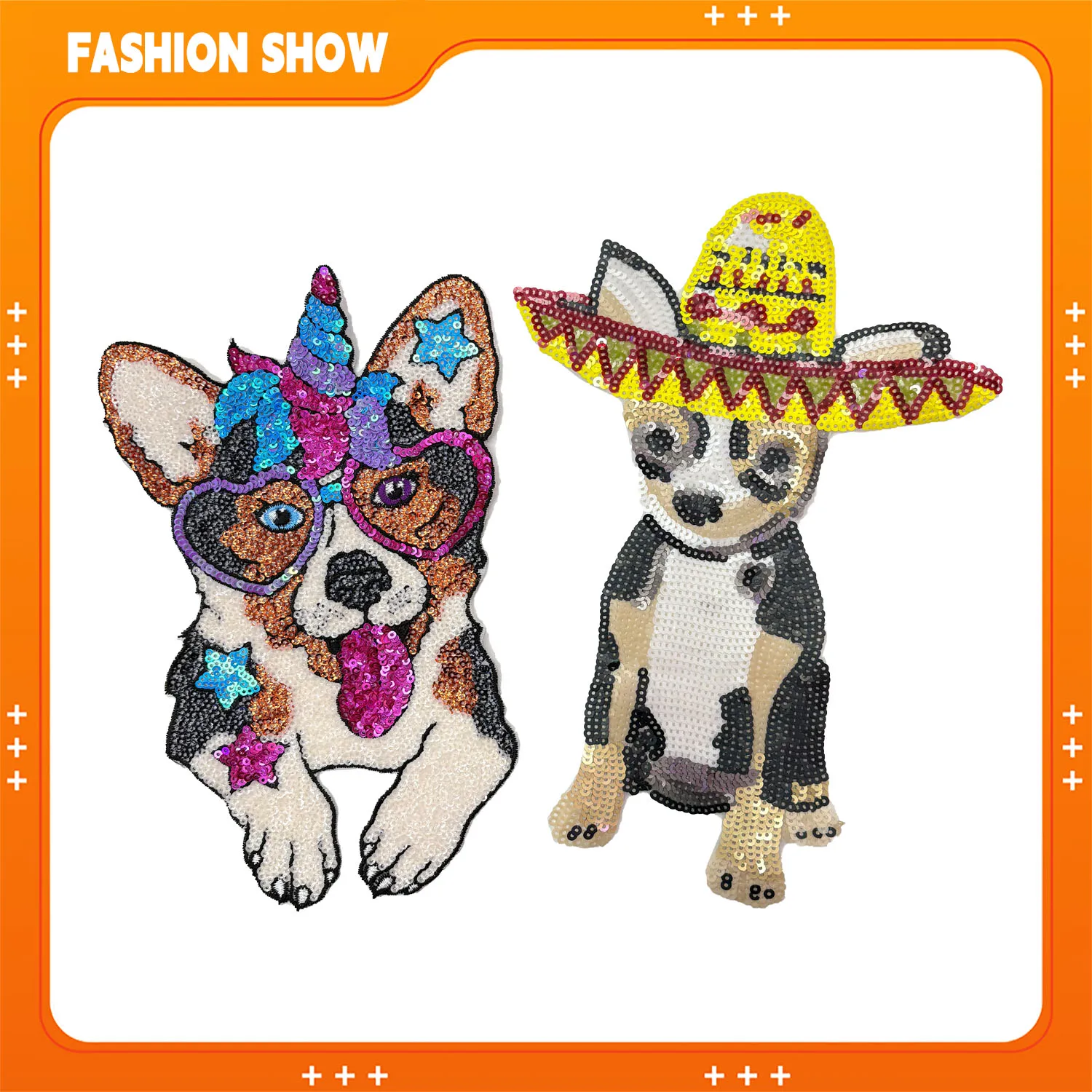 

Нашивка с вышивкой блестками мультяшной собаки, можно гладить или пришивать вручную, аксессуары для одежды своими руками, декоративная нашивка для толстовок, футболок, свитеров, шапок