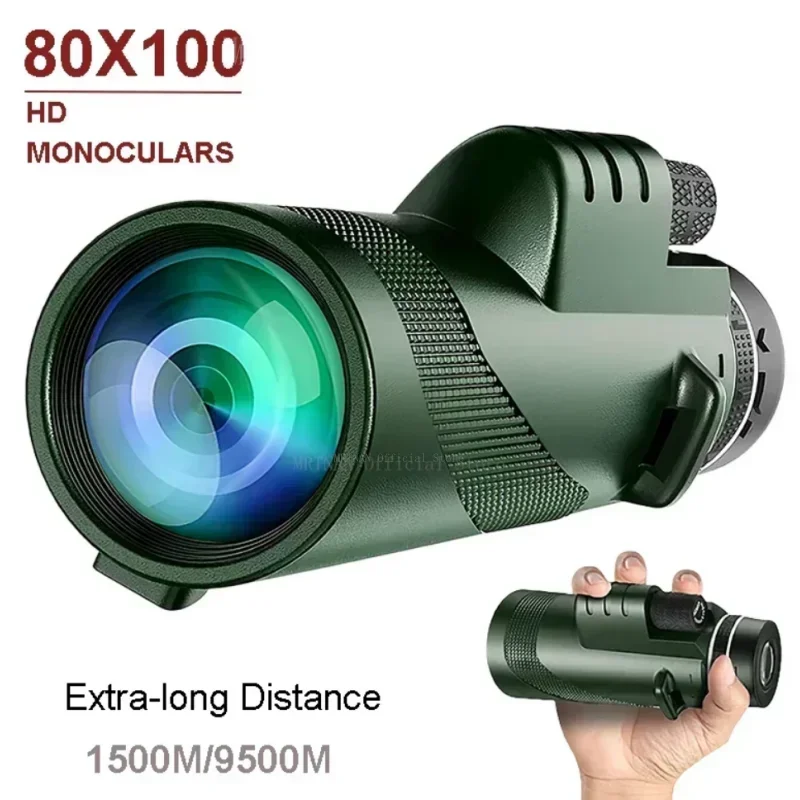 80x100 Portable Zoom HD Telescope Folding Long Distance 5000M Powerful Telescope for Hunting Sports Outdoor Camping Travel