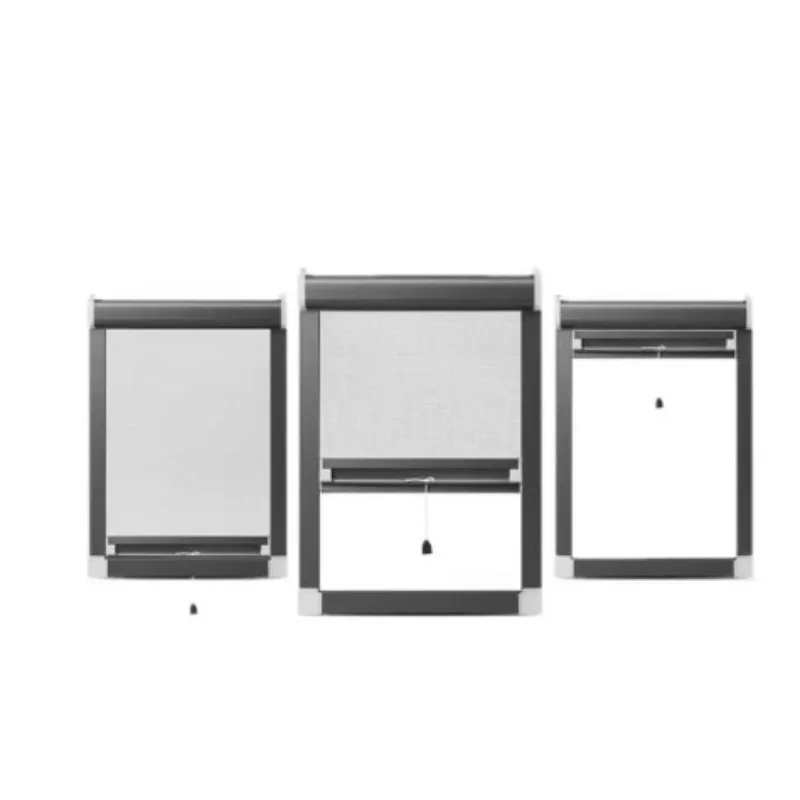 Invisible anti-mosquito screen aluminum alloy frame roller shutter type telescopic sand window net push-pull type