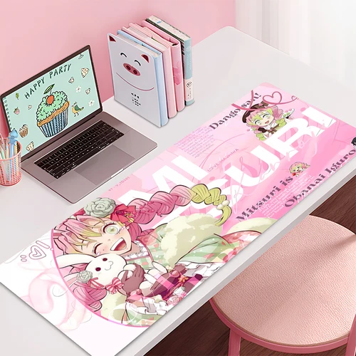 Imagen 1 del producto Alfombrilla de ratón para juegos Demon Slayer Kanroji Mitsuri, alfombrillas de ratón de oficina, accesorios de escritorio, alfombrillas de mesa de ordenador, alfombrilla de ratón de Anime para PC