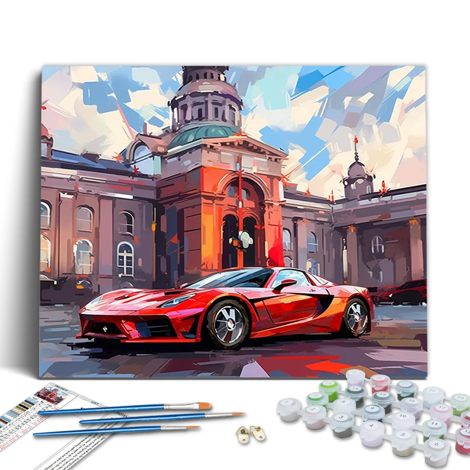 

RUOPOTY Paint By Numbers Landscape Urban sports car Adults Crafts Acrylic Canvas Handmade Paintings On Number Oil Diy Set Draw