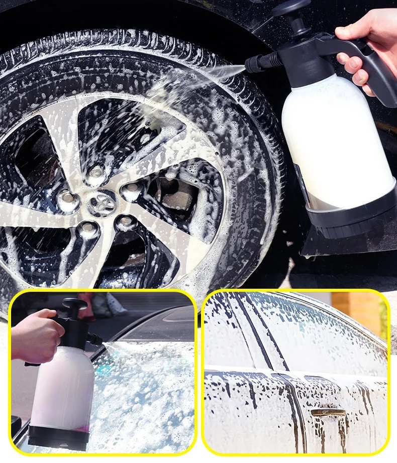 2L Handpumpen-Wassersprüher mit zwei Sprühmodi, pneumatischer Schaumkanone für Autowäsche, Schneesprühflasche, Fensterreinigung – Detail 7