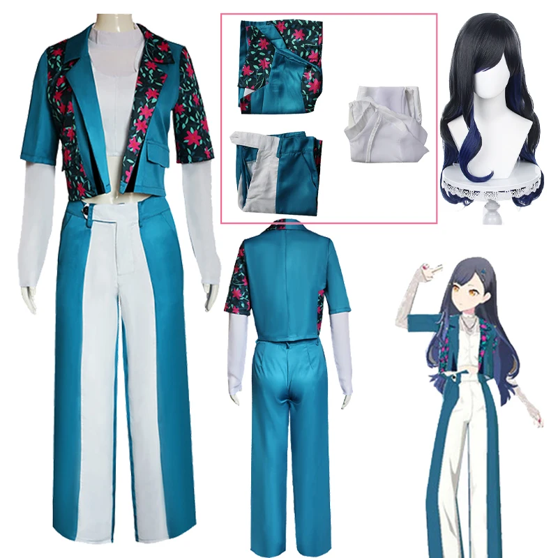 

2024 New Shiraishi An Cosplay Anime Colorful Stage Vivid BAD SQUAD Costume Wig Uniform Set Party Role Play Outfit for Women