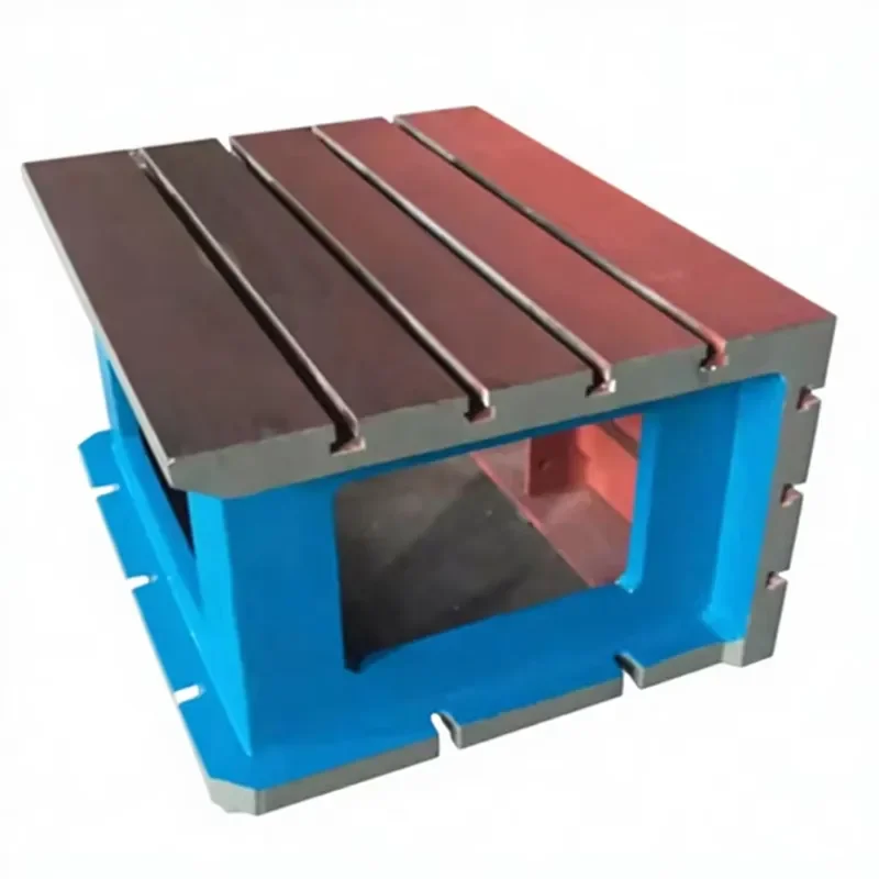 Cast Iron Inspection Square Box High-Precision Scribing T-Groove Pad Magnetic Square Box 300*300*300