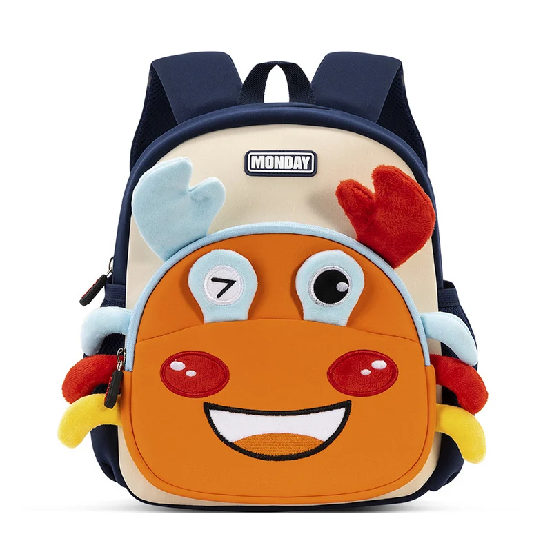 

Cute Crab Backpack for Kids Boys Lightweight Toddler School Bag with Anti‑Loss Strap Ergonomic Girls Bookbag mochila infantil