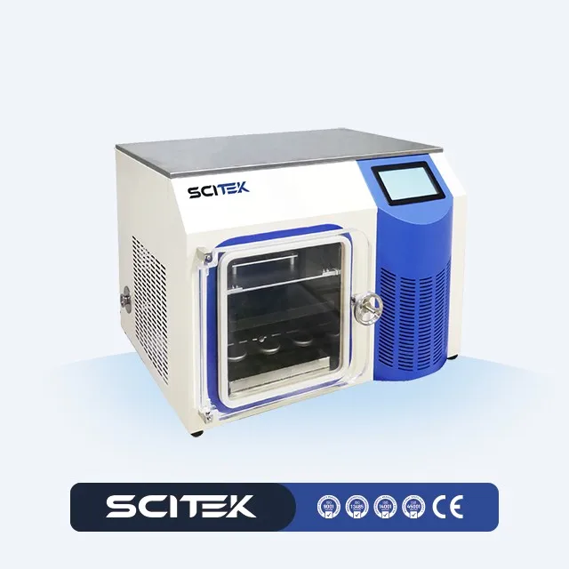 Desktop Pilot Freeze Dryer In-situ Freeze-drying 7inch LCD Touch Screen Electrically Actuated Cold Trap Defrosting System
