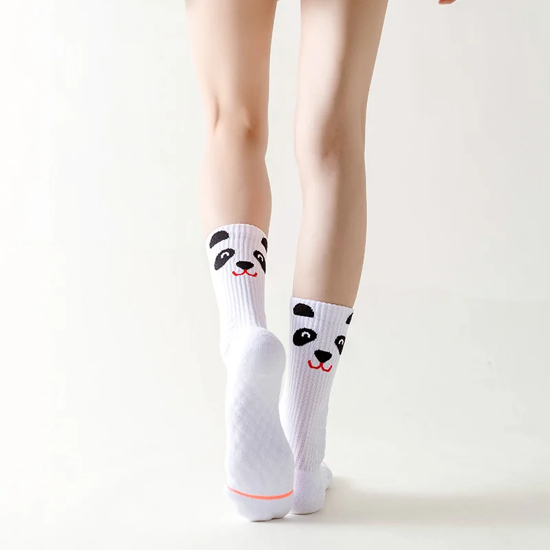 

Sports Socks For Women Cotton Cartoon Socks Running Yoga Women'S Stockings Pilates Mid-Tube Socks Cute Absorb Sweat Breathable