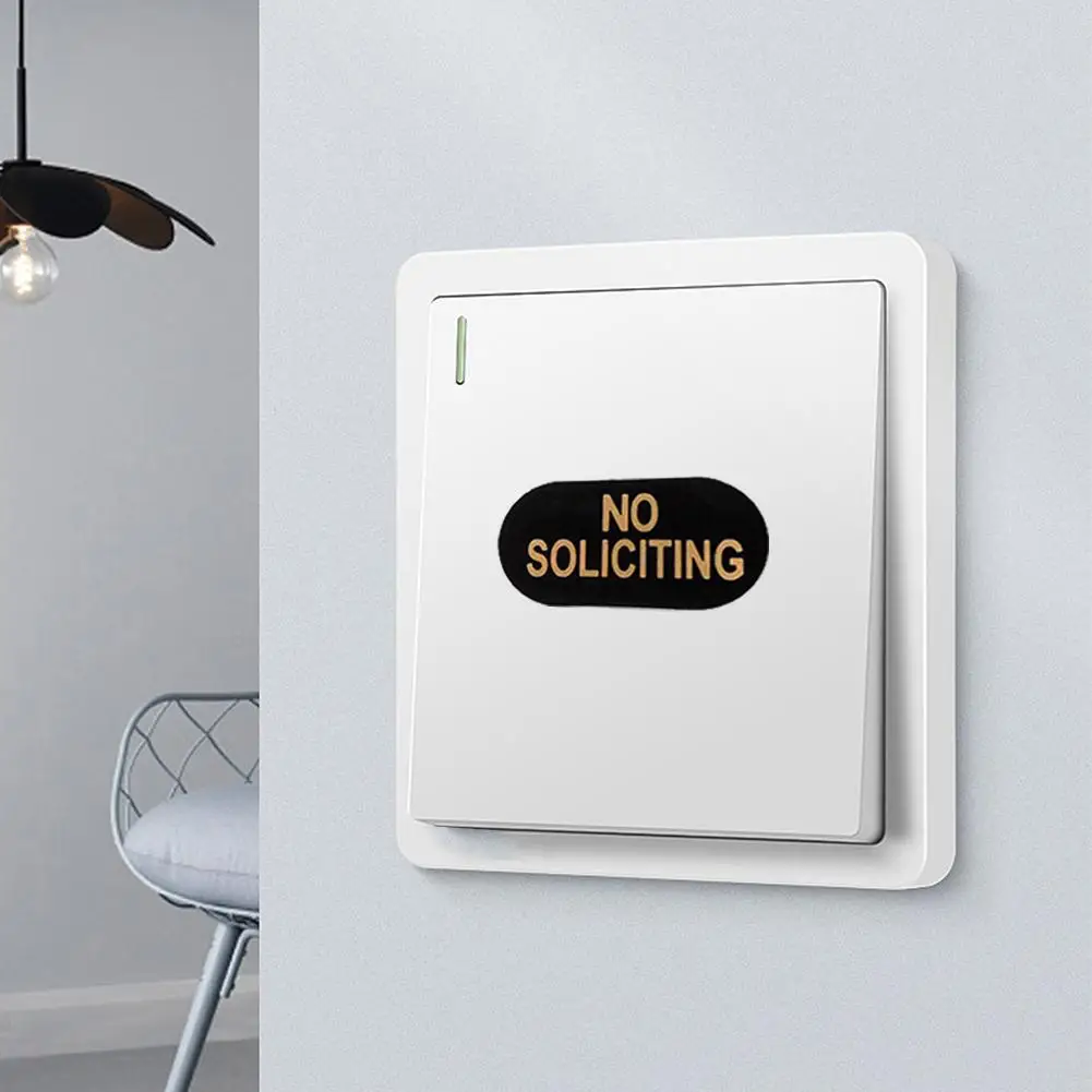 10pcs/20pcs No Soliciting Sign For Home Tiny Size Weatherproof Sticker For Video Doorbell, Front Door, Wall, Window