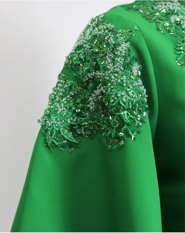 Maßgeschneidertes elegantes Abendkleid mit Applikationen, bodenlanges Ballkleid, O-Ausschnitt, Etuikleid, formelles Partykleid, Saudi-Arabien-Kleid