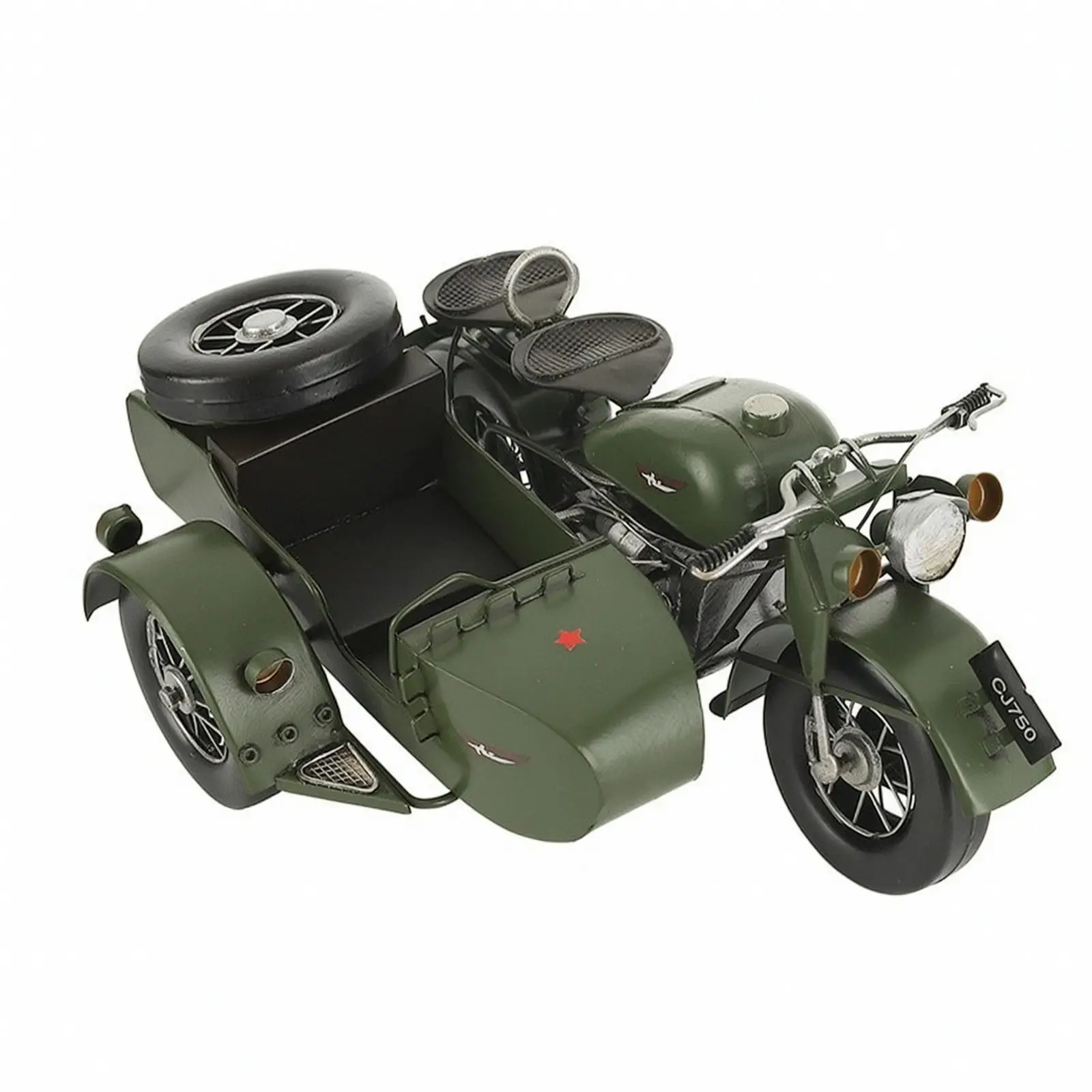 Sidecar Motorcycle Model Vintage Motorcycle Model with Sidecar Retro for Desk