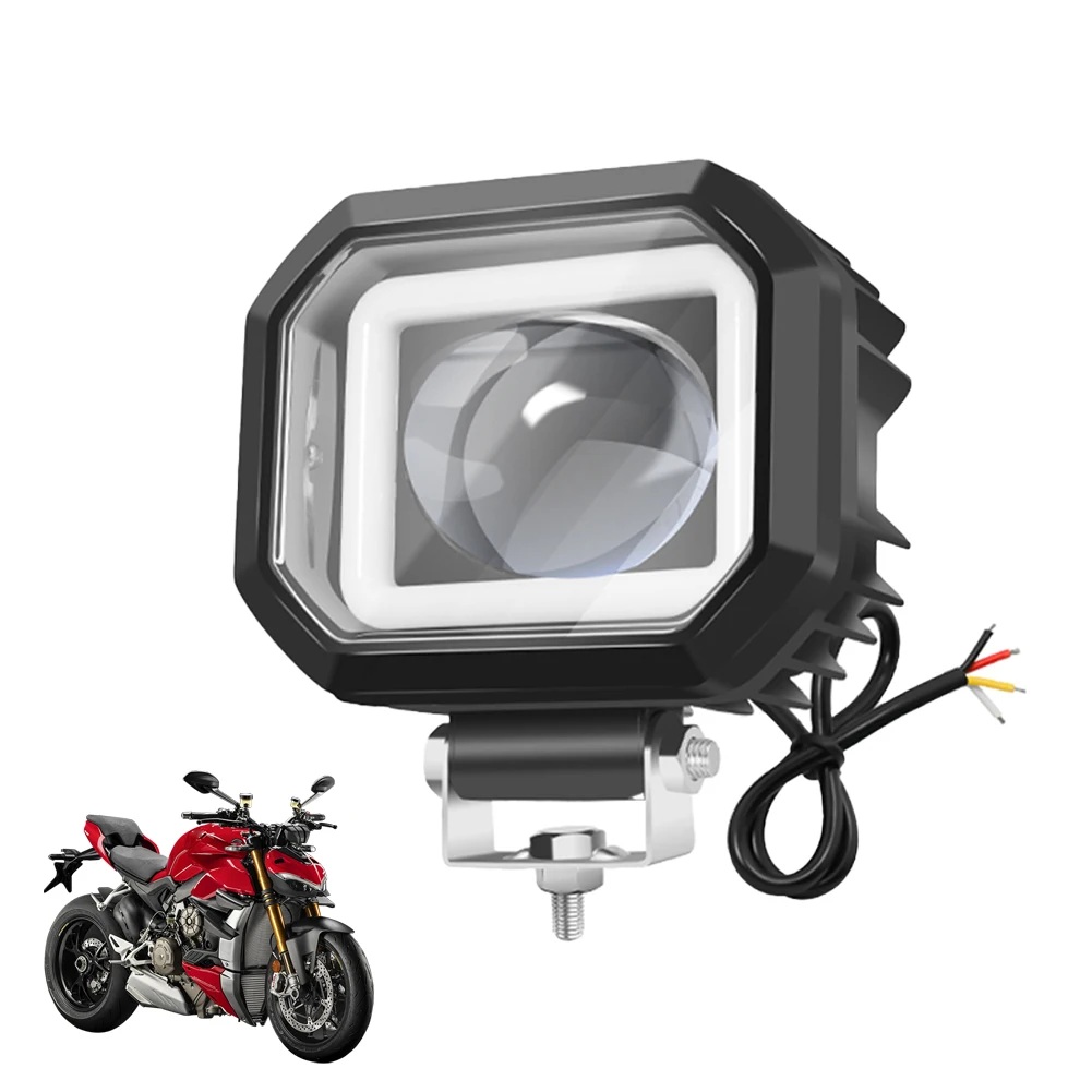 

40W Auxiliary Headlight White Yellow Motorcycle Headlight Waterproof Mini Projector Driving Light Auxiliary Driving Lamp