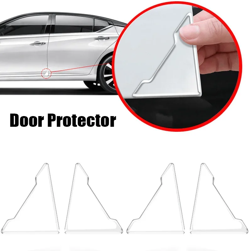 4Pcs Car Door Corner Anti-collision Covers Universal Transparent Silicone Protector Anti-Scratch Stickers Door Protection Cover