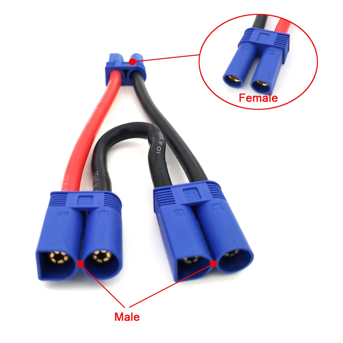 1PC Batterij Serie Verbindingsadapter EC5 Connector 10AWG Kabel Lipo Batterij ESC Connector voor RC Boot Auto Vliegtuig