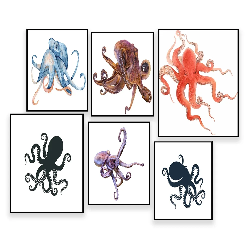 Octopus Alive Digital Artwork | Downloadable Octopus Painting | Pastel Shades Octopus Print
