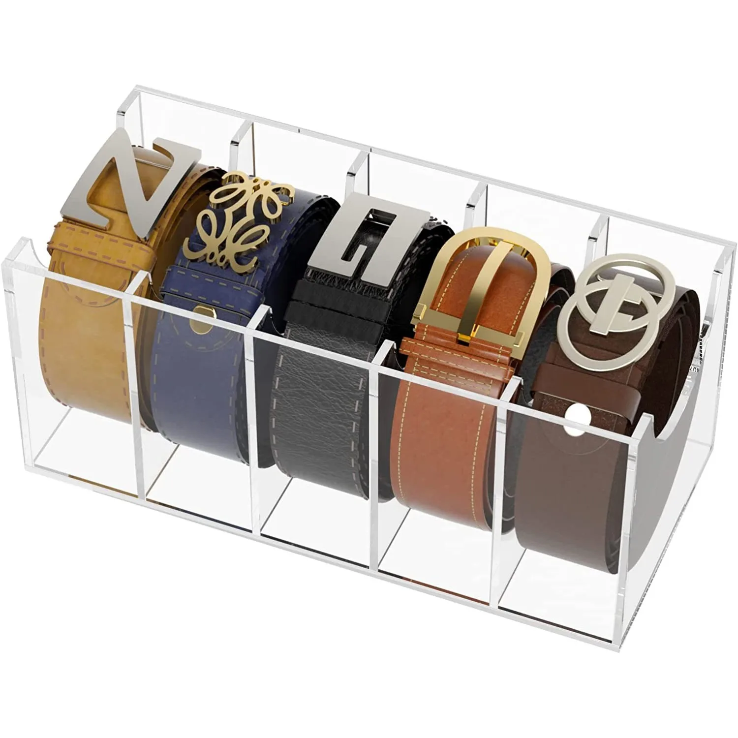 5/8/11 Grid Belt Storage Box, Acrylic Belt Organizer In Closet, Tie Display Cabinet, Bow, Belt Organizer And Display Box