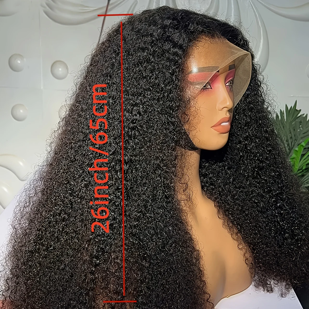 180 الكثافة 26 بوصة طويلة لينة الطبيعية أسود غريب مجعد قبل قطعها الدانتيل شعر مستعار أمامي للنساء الاصطناعية شعر الطفل غلويليس يوميا #3