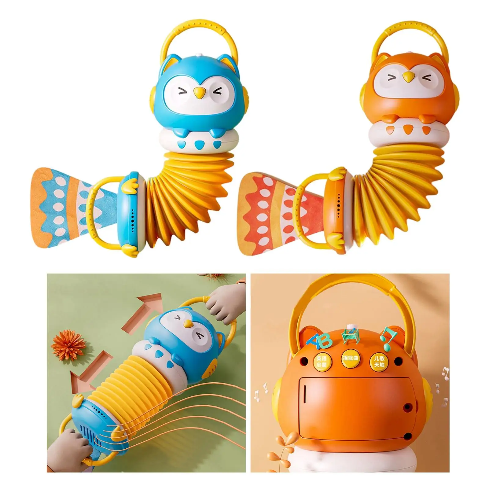 Accordion Toy Music Enlightenment Stroller Pendant Early Educational Rattles Toys Shape for Boys Girls Preschool