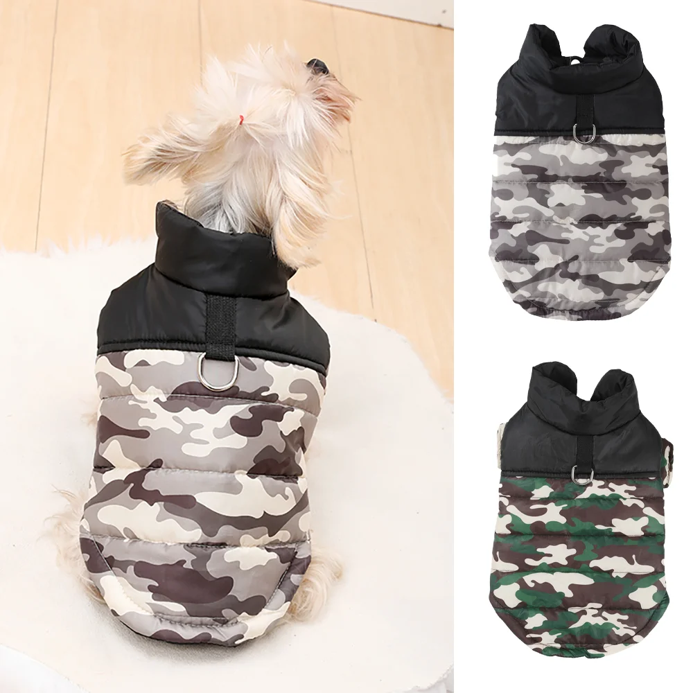 Hundejacke, winddichter Mantel für kleine, mittelgroße Hunde, Katzen, Herbst und Winter, warme Kleidung mit D-Ring, Chihuahua, Yorkshire, Mops-Kleidung