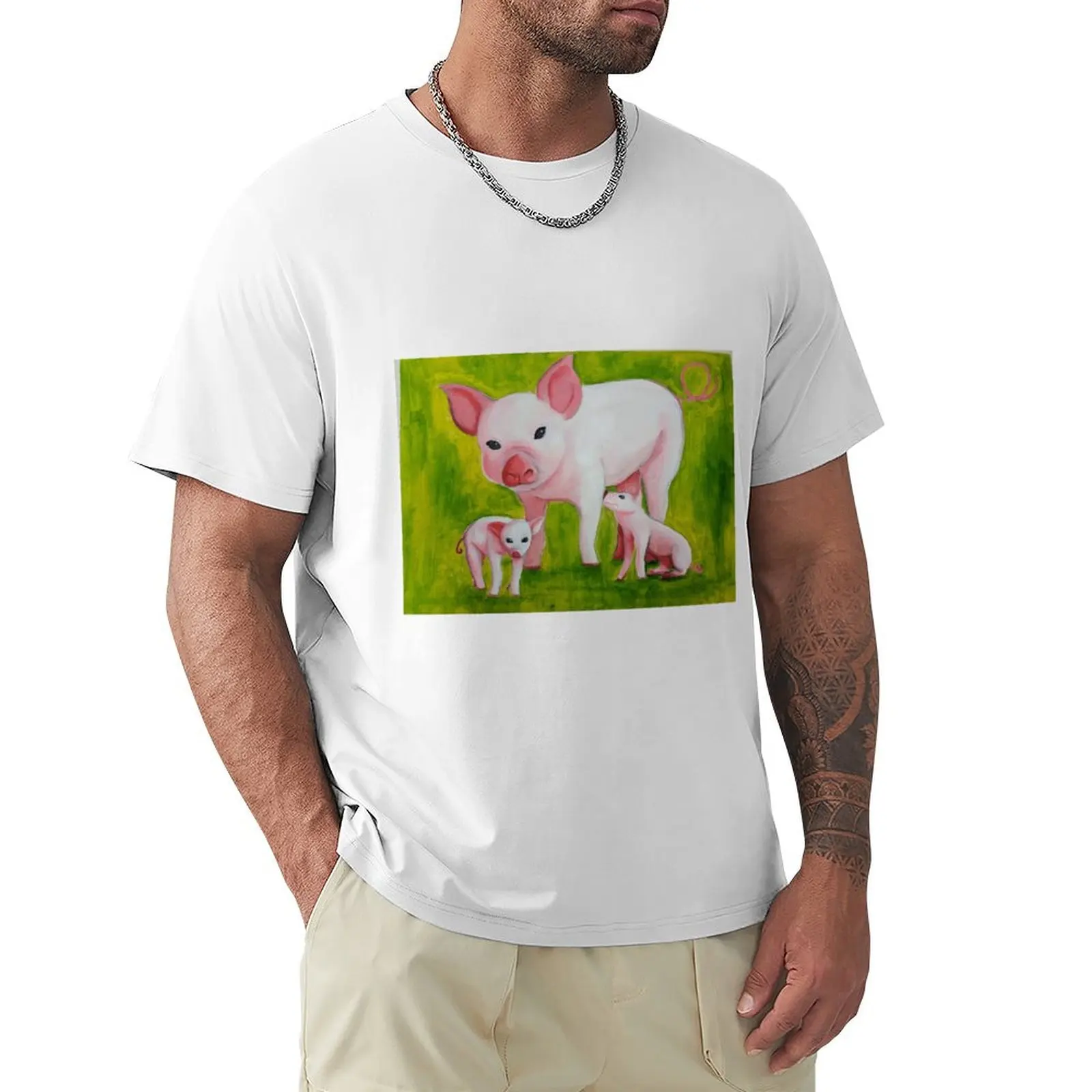 

Three Little Pigs T-Shirt tees hippie clothes summer top customizeds plain white t shirts men