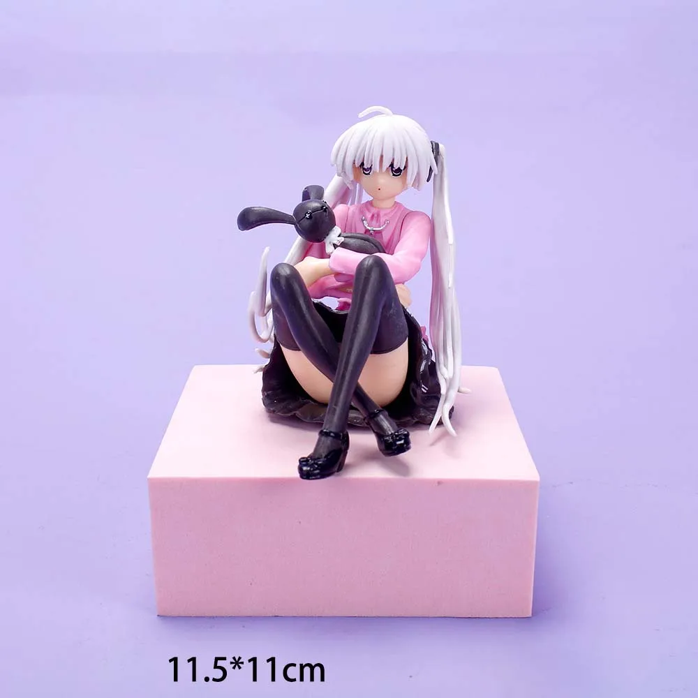 11CM Anime Cute Figure Kasugano Sora Where We Are Least Alone Sitting And Hugging The Rabbit Model Dolls Toy Gift Collect PVC