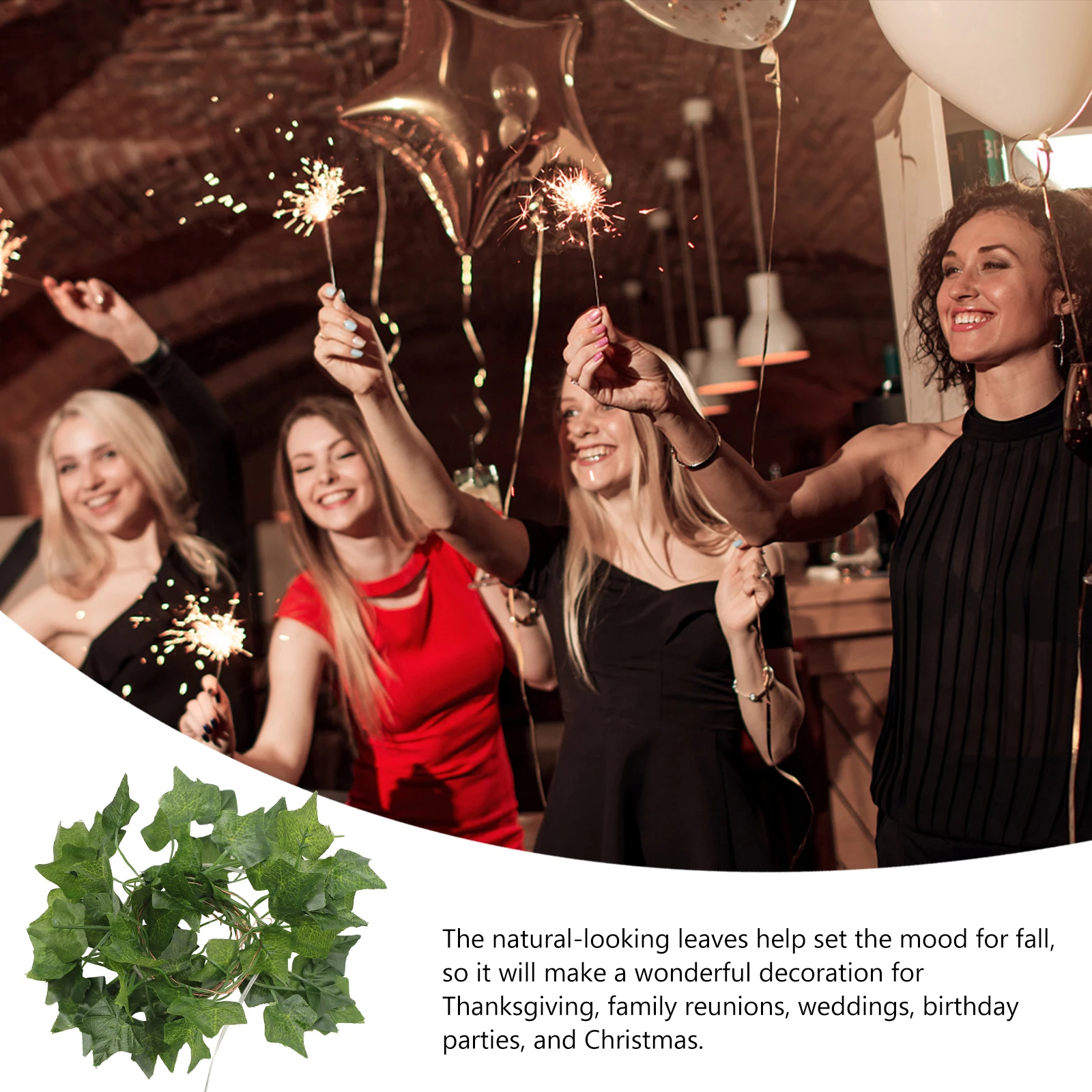 

20 LED Creeper Leaf String Light Artificial Vine Garland Warm Decorative Lamp for Room Wedding Party Celebration