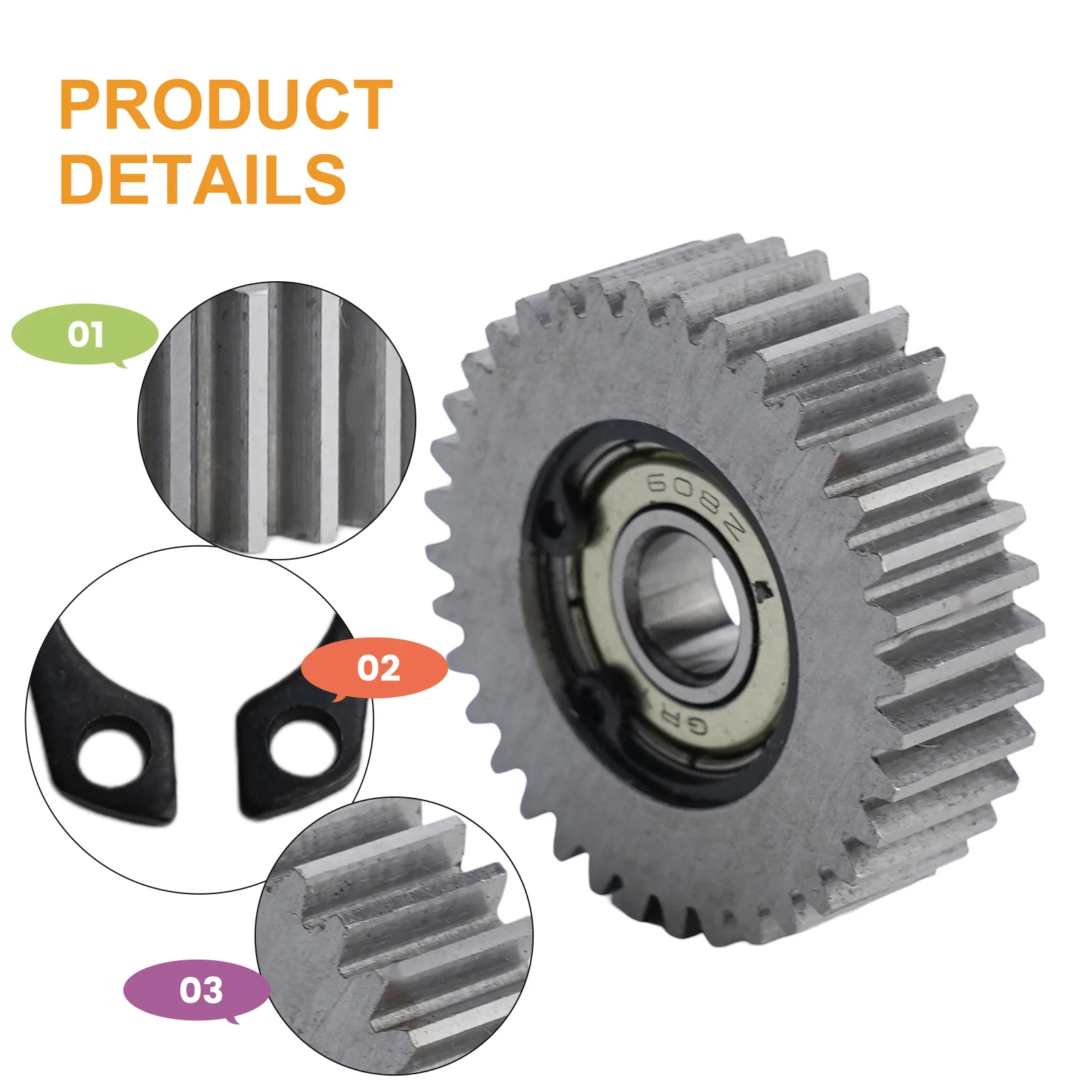 3Pcs 36T Wheel Hub Motor Planetary Gears with 608Z Bearing Compatible with For Bafang For Ebike Motor Replacement Parts