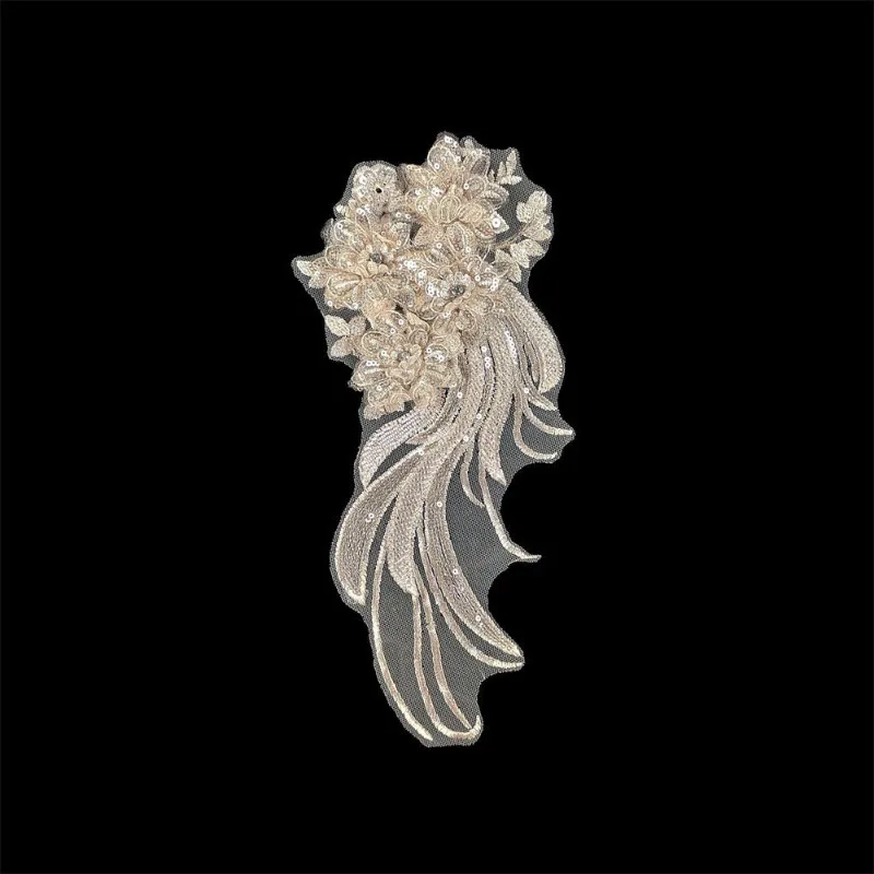 2PC Multi Color New Fashion Embroidery Lace Hollow Out Decal Chest Flower Handmade Dress Wedding Clothing Accessories Decoration