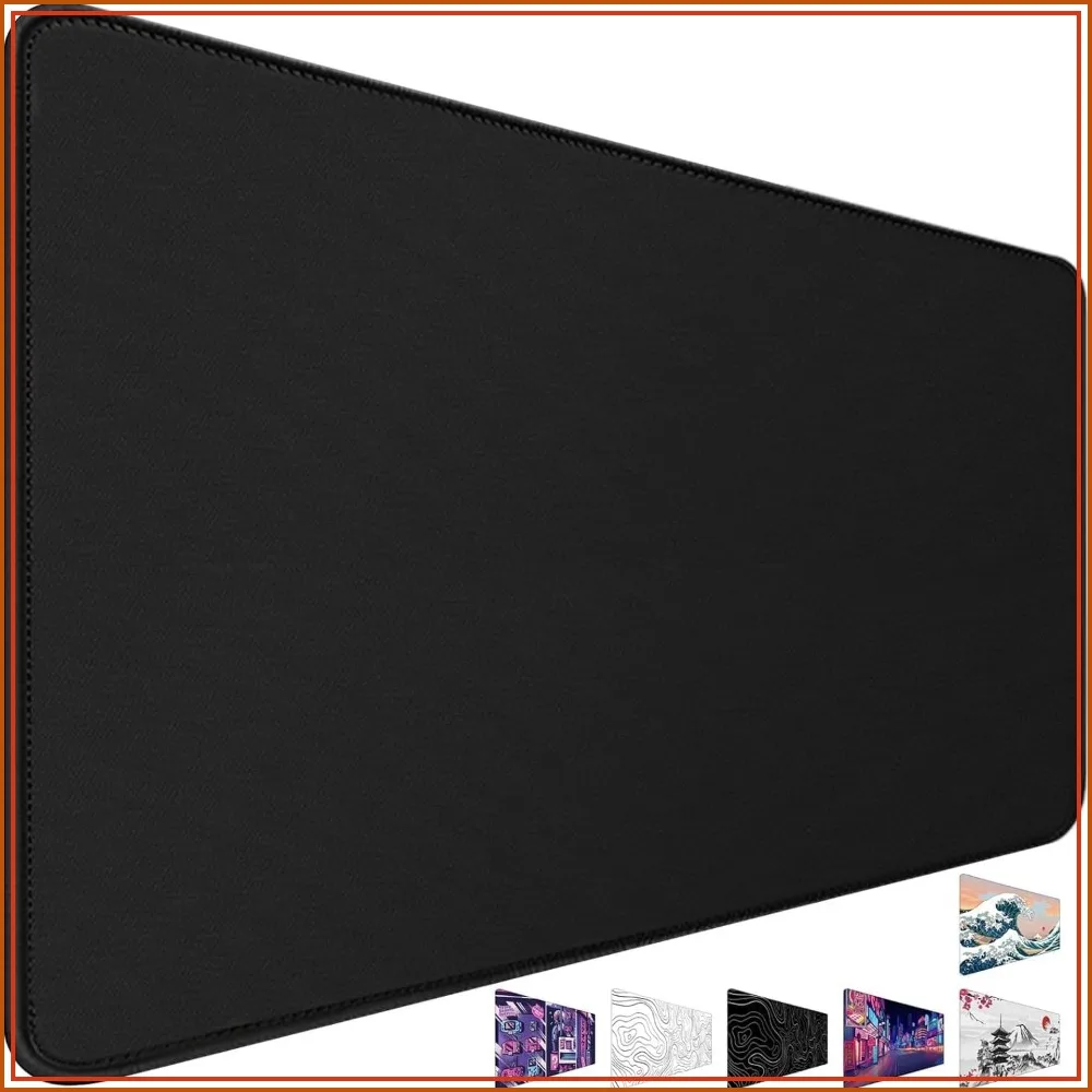 

31.5" x 15.7" Waterproof Fabric Desk Pad, Anti-Slip Base, Stitched Edges No Curling, Fits Laptop Keyboard Mouse, Smooth Office Mat for Work Game, Black