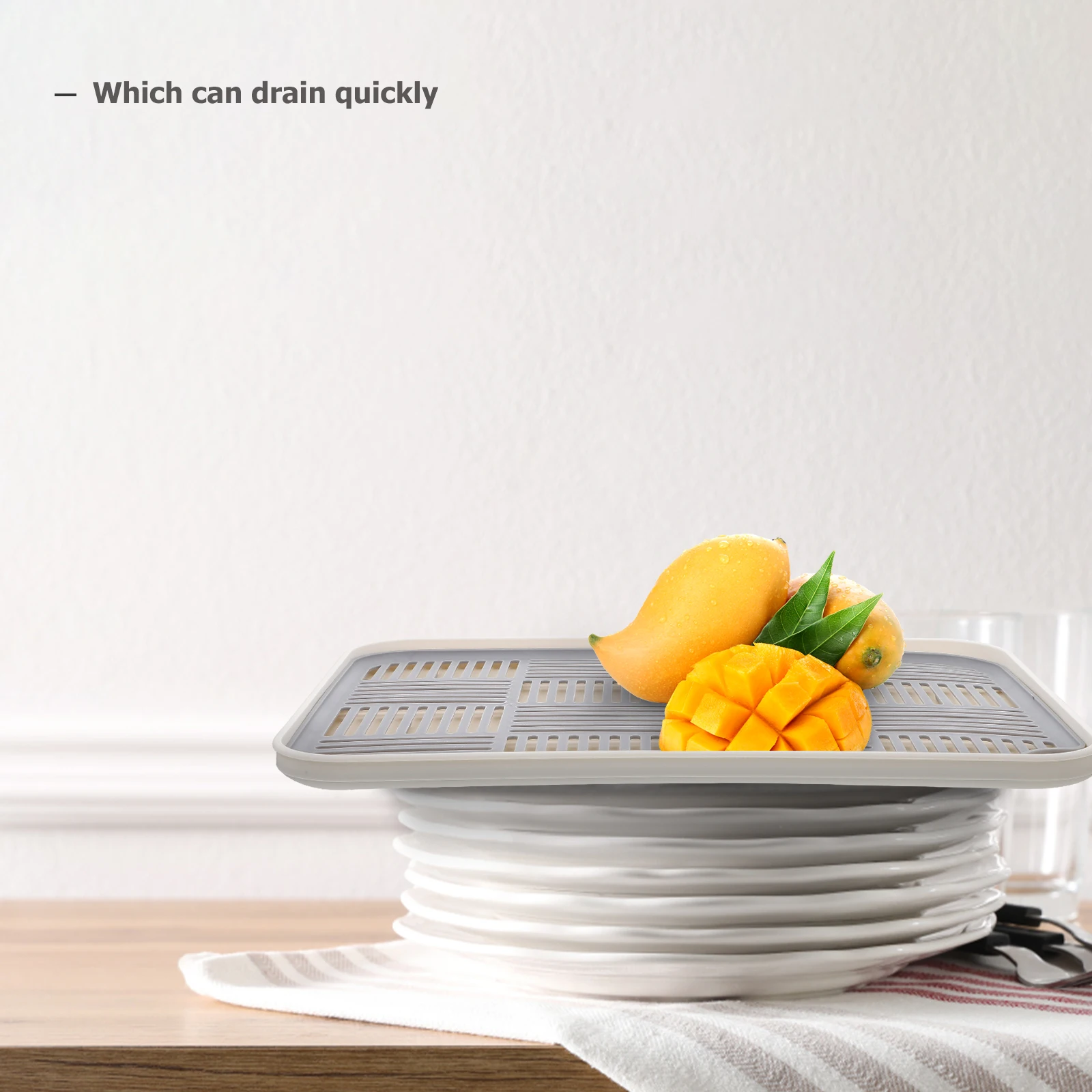 

2Pcs Double-layer Draining Tray Kitchen Baskets White Food Catcher Detachable Easy Cleaning Dry Wet Use Tea Cup Fruit Dessert