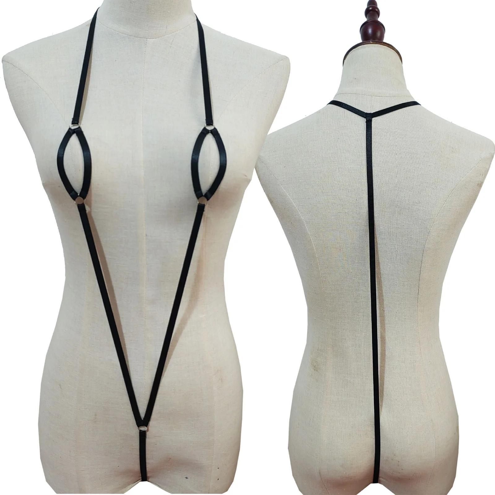 

Женское мини-боди-монокини с открытой чашкой, на тонких бретелях, с Т-образной спинкой, цельное, соблазнительное ночное белье