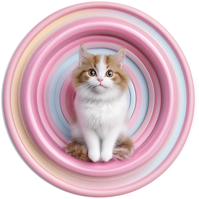 American Curl Cat 2D Printed Pet Ornaments - Custom Circular Aluminum Decorative Paintings | Unique Pet Souvenir Tombstones