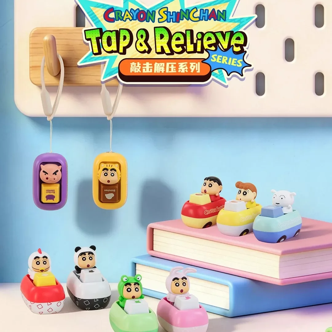 

52TOYS Crayon Shinchan Tap & Relieve Keycap Stress Relief Toy Blind Box Figurine Mechanical Keyboard Collectible Ornament Gifts