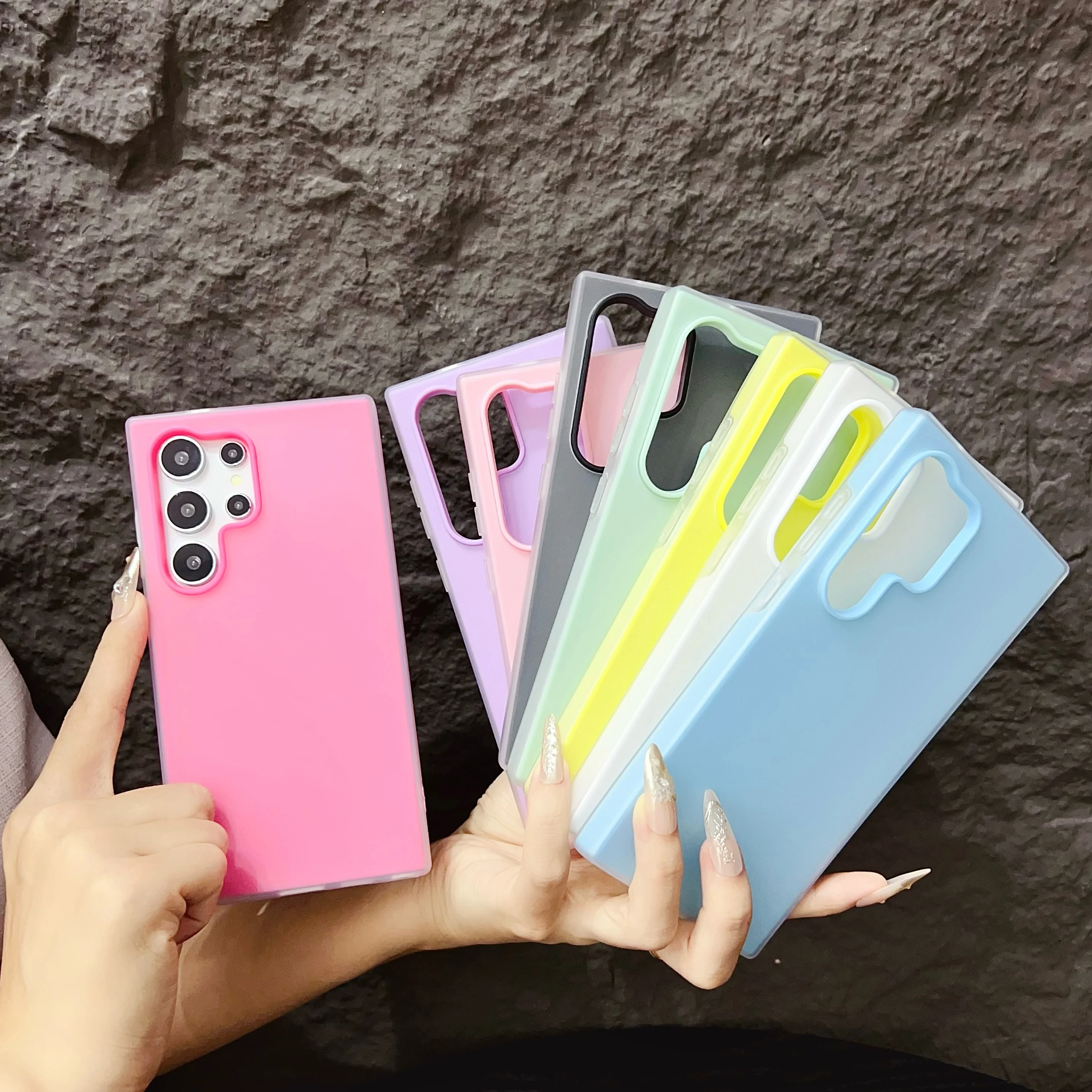 

Matte Candy Color Soft Phone Case For Samsung Galaxy S25 S24 S23 S22 Ultra FE Plus Shockproof Silicone Bumper Cover