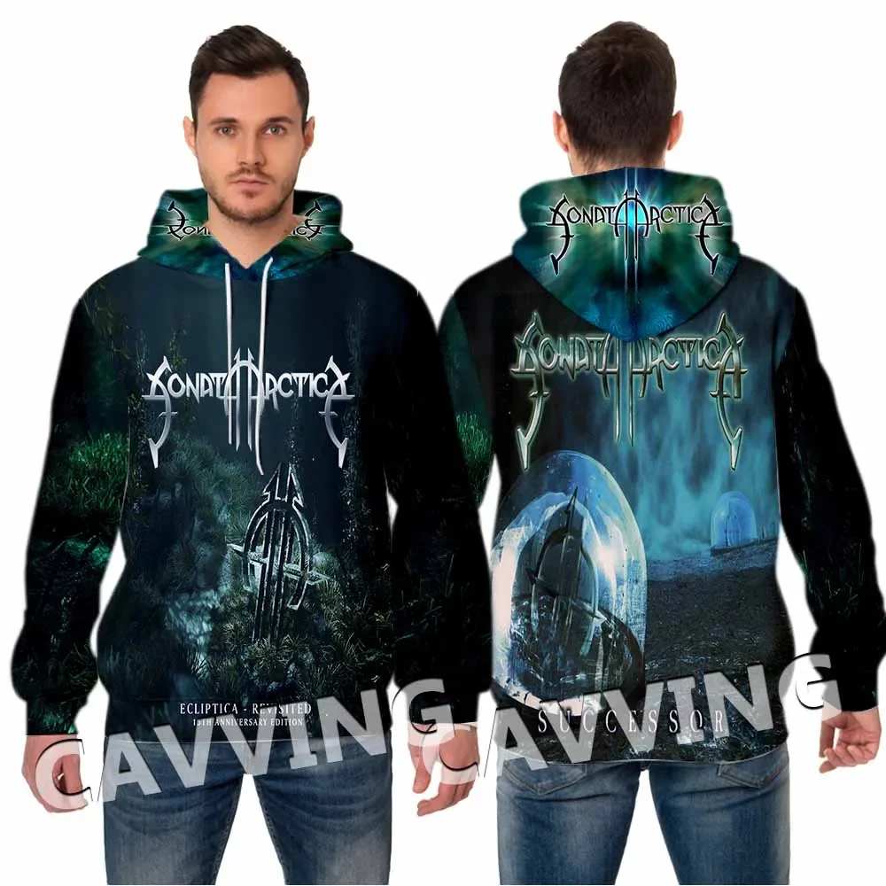 Sonata Arctica Band 3D Impresso Hoodies, Moletons com capuz, Harajuku Tops, Roupas de moda para mulheres e homens