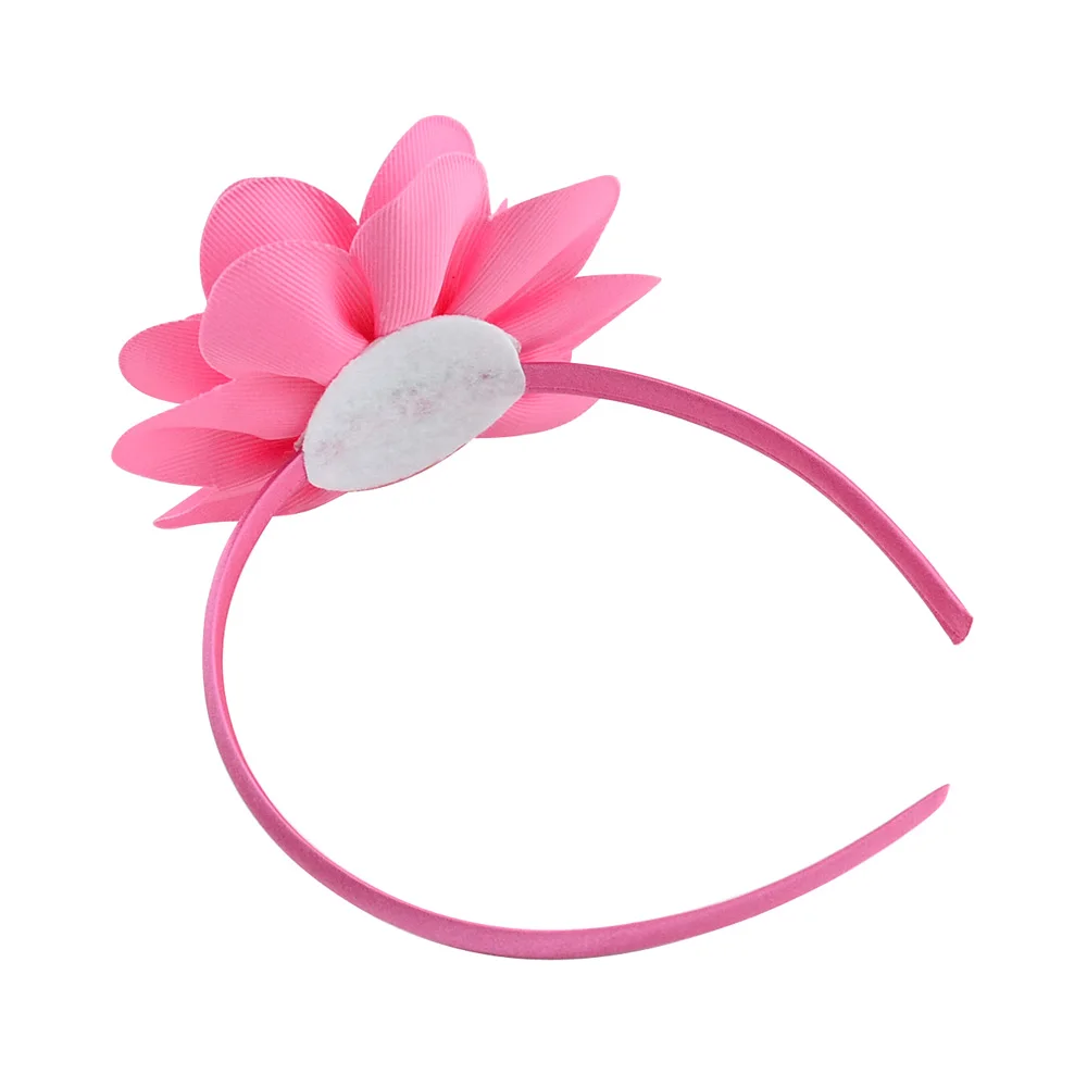 20 Colors Solid Big Flower Hairbands for Girls Fashion Handmade Ribbon Hairbands High Quality Princess Hair Decor Accessories