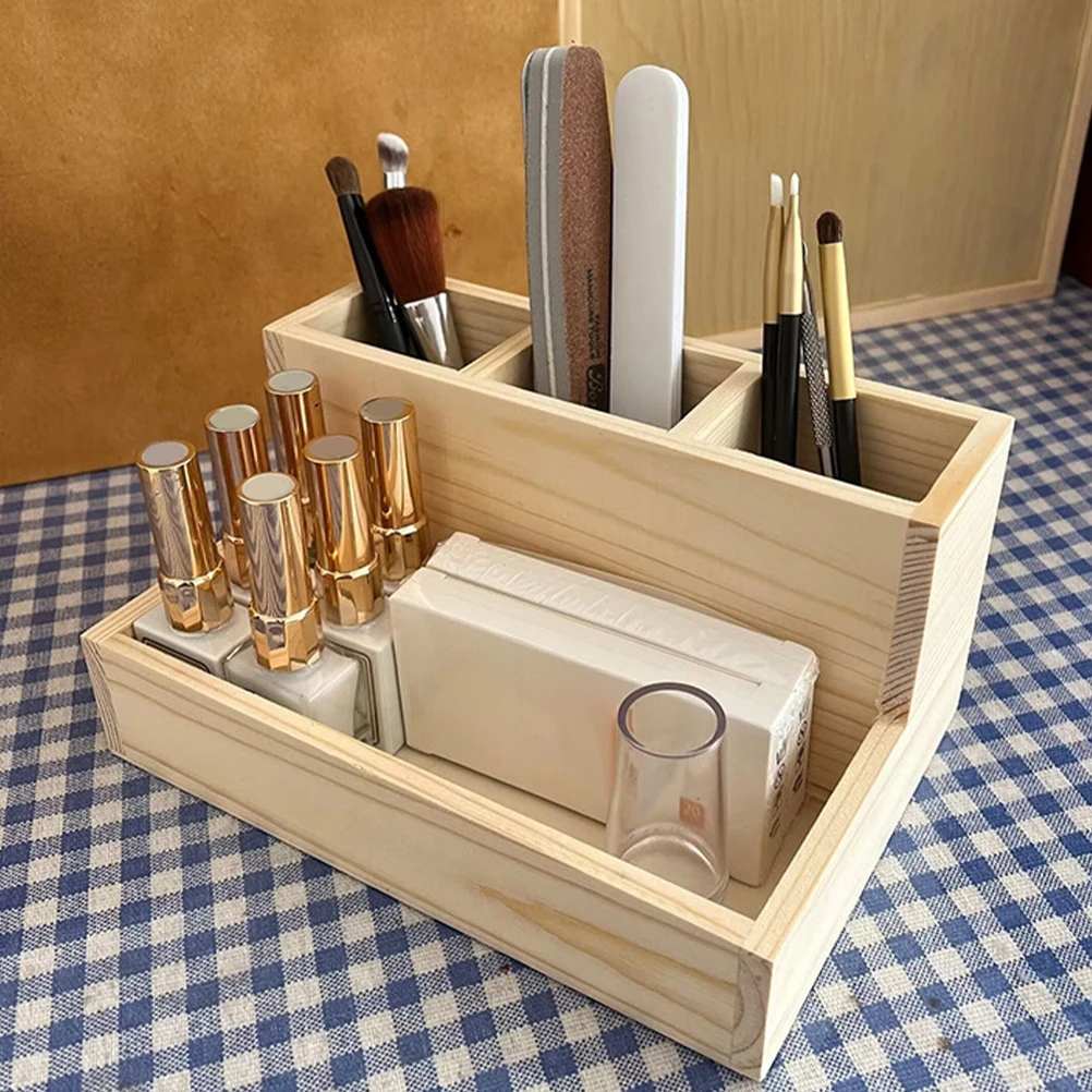 

Solid Wood Storage Box Multi Functional Jewelry Holder Makeup Container Organizer Desktop Tool Box Wooden Case